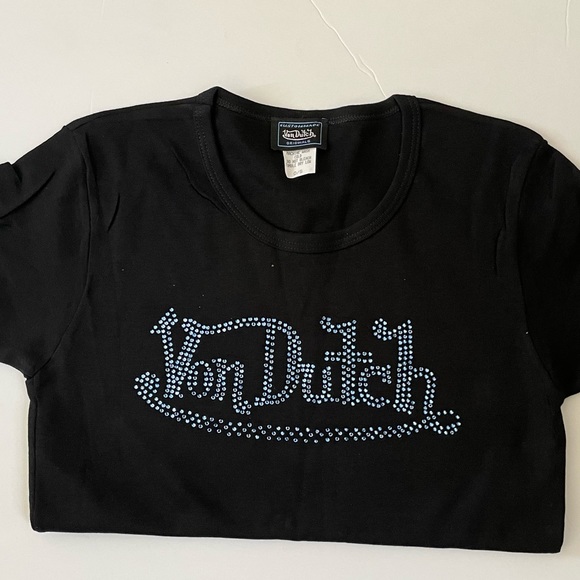 Nwot Von Dutch Vintage Rhinestones Tee 